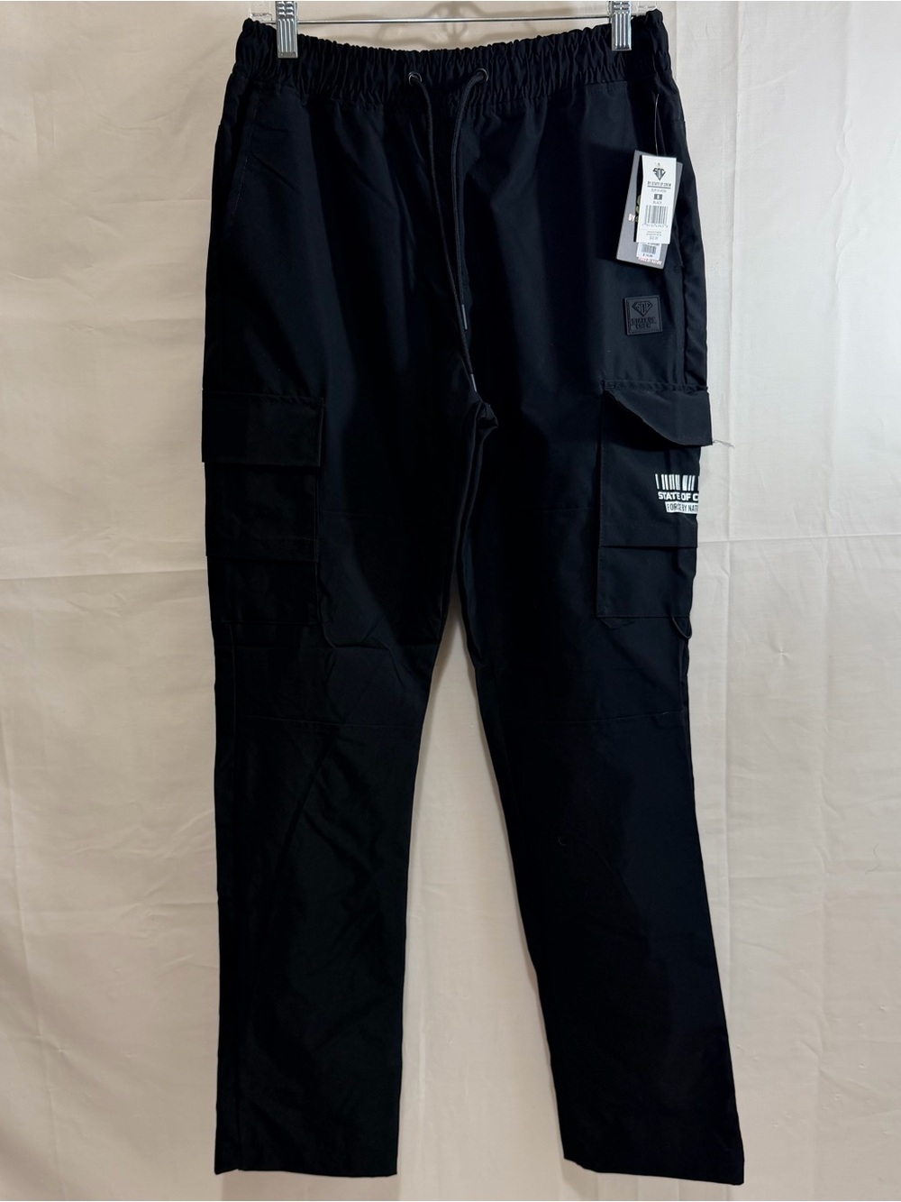 State Of Crew Unisex Elastic Waist Drawstring  Utility Windbreaker Cargo Pants